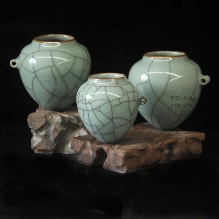 龙泉哥窑青瓷开片鸟笼宠物鸟画眉鸟食罐鸟用具鸟缸鸟杯喂食器食槽