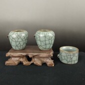 青瓷鸟笼配件五件套哥窑鸟食罐宠物鸟笼配件鸟杯鸟缸鸟食碗喂食器