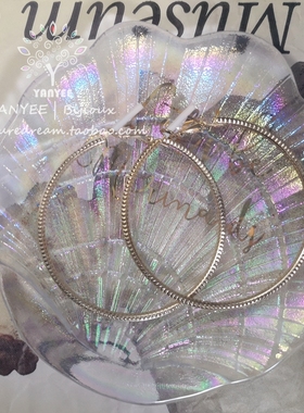 【美国f21】元 - boho复古嬉皮金色压纹合金素圈耳环