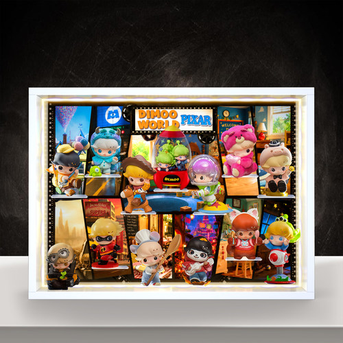 适用DIMOO × PIXAR玩具总动员皮克斯系列手办盲盒场景收纳展示盒