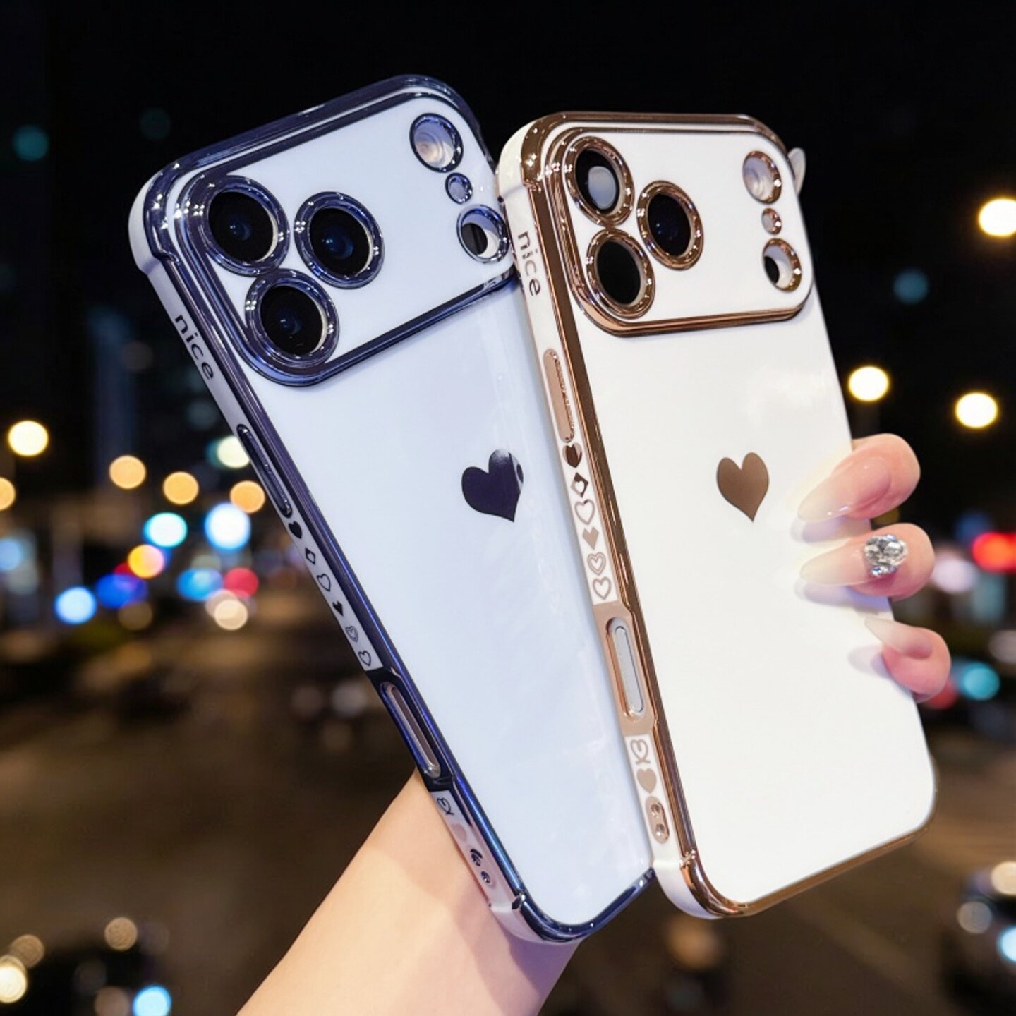 新款适用苹果iPhone18手机壳软Promax气质电镀爱心17四角气囊防摔全包简约大方保护套潮流女时尚夏天气质名媛