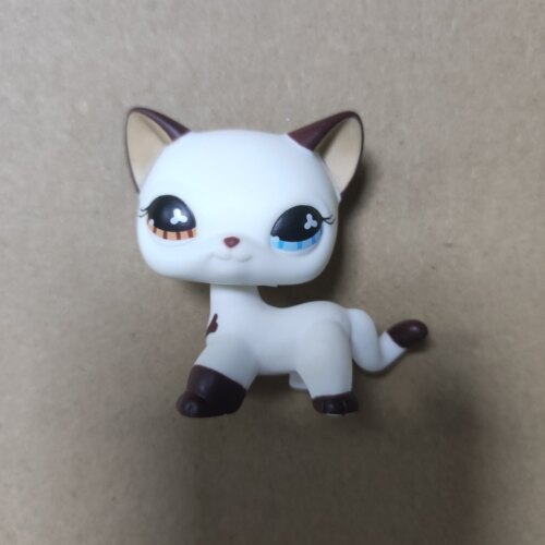 LPS Q版宠物 pet微型可爱的小朋友玩具 梅花眼白猫 玩具
