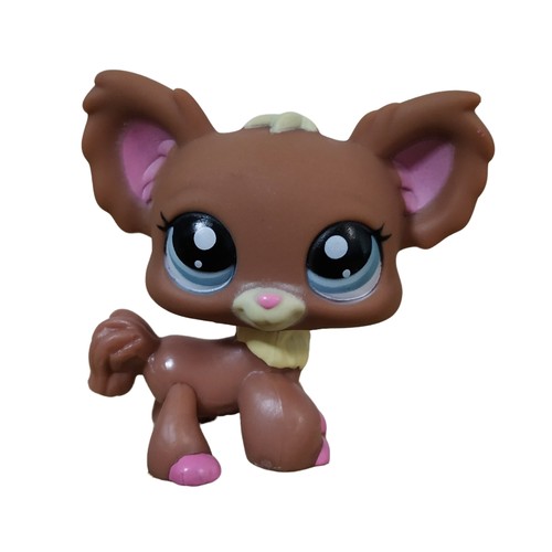 Q版宠物 lps pet微型的 棕色吉娃娃狗 玩具生日礼物高4厘米左右
