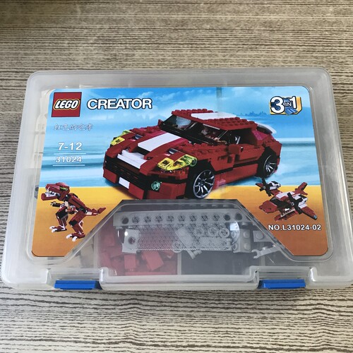 LEGO 创意三合一系列31024红色的咆哮恐龙赛车飞机玩具积收纳盒装