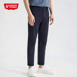 017913 中腰简约长裤 213 street男宽松商务休闲直筒裤 第五街5th