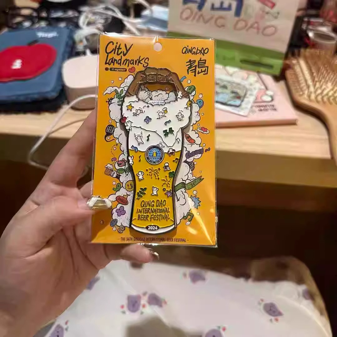 山东青岛啤酒开瓶器金属冰箱贴