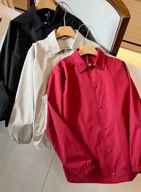 出K岛国订单！春季男女装情侣装休闲纯色百搭夹克长袖外套潮