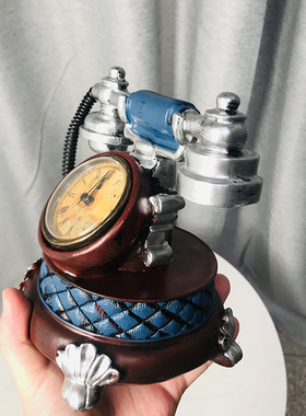 复古风创意书房餐厅座钟电话机