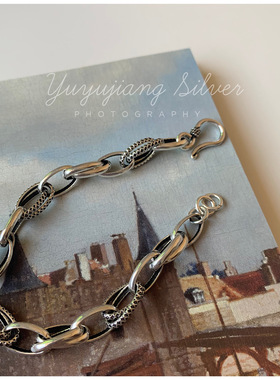 东大门复古重工泰银多环相接手链