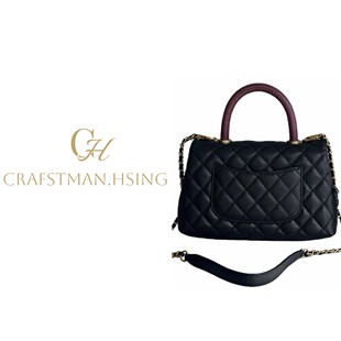 【匠者老邢】进口鱼子酱 荔枝纹牛皮+红色真蜥蜴皮手柄 憨豆包