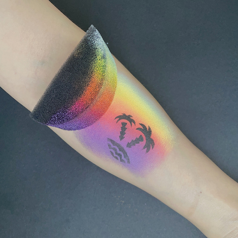 人体彩绘颜料快速打底圆形涂色