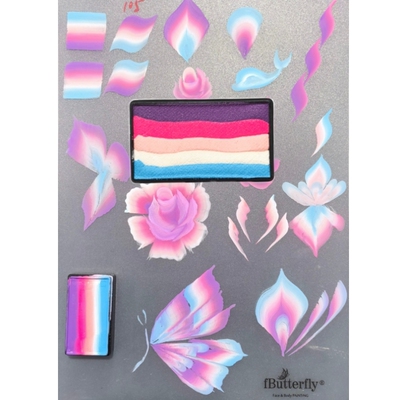 fButterfly蝶妆艾莎妆水性人体彩绘膏舞台妆儿童脸部彩虹面部专用