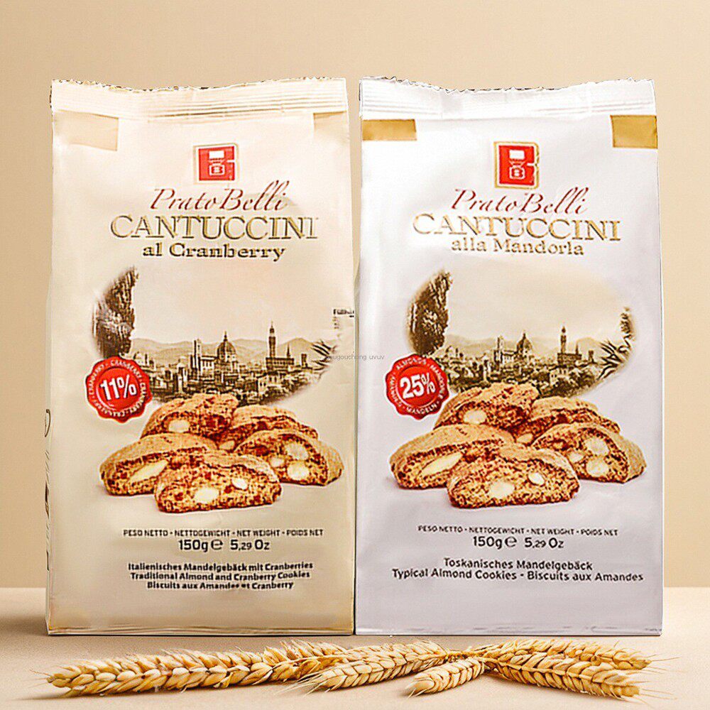 意大利原装进口零食杏仁饼类PrataBelli扁桃仁黄油脆饼干蔓越莓味
