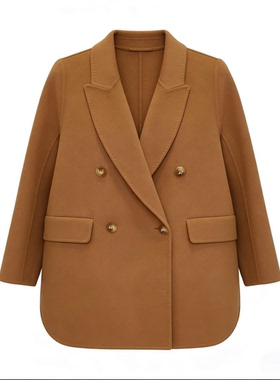 2025羊毛大领贡针多色时尚中短款双面呢羊毛65380