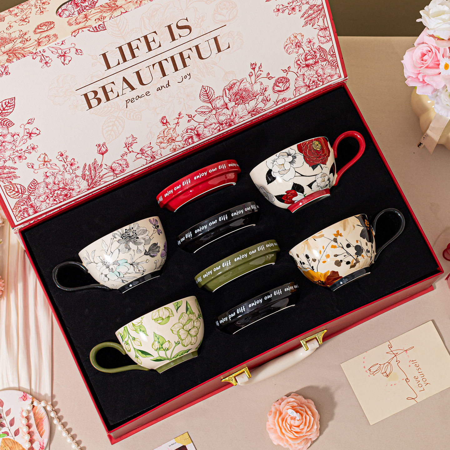 高级感陶瓷咖啡杯子套装礼盒高档精致乔迁新居结婚新婚生日礼物