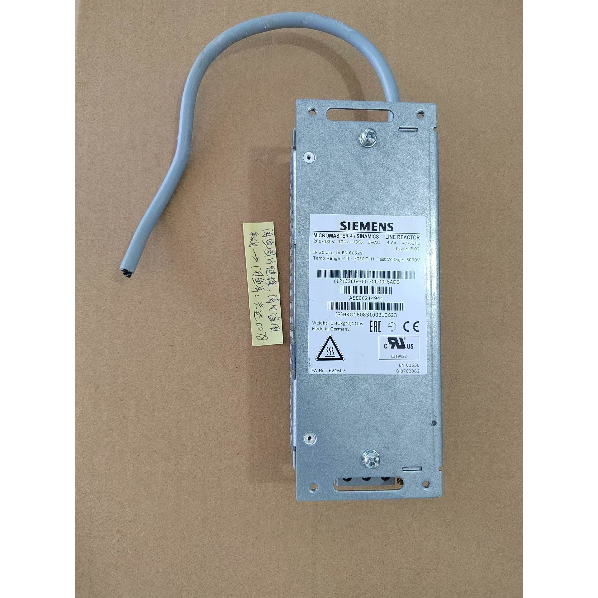 询价6SE640-A3CC成00-6D3西0门子变频器电抗器色漂议价