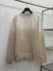 Gradient Color-Blocked Crew Neck Sweater 2026 Autumn and Winter New Full-Print Jacquard Versatile Loose Wool Knitwear for Men and Women