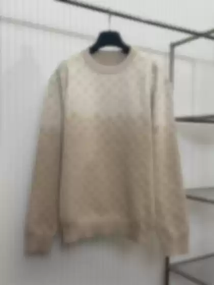 Gradient Color-Blocked Crew Neck Sweater 2026 Autumn and Winter New Full-Print Jacquard Versatile Loose Wool Knitwear for Men and Women
