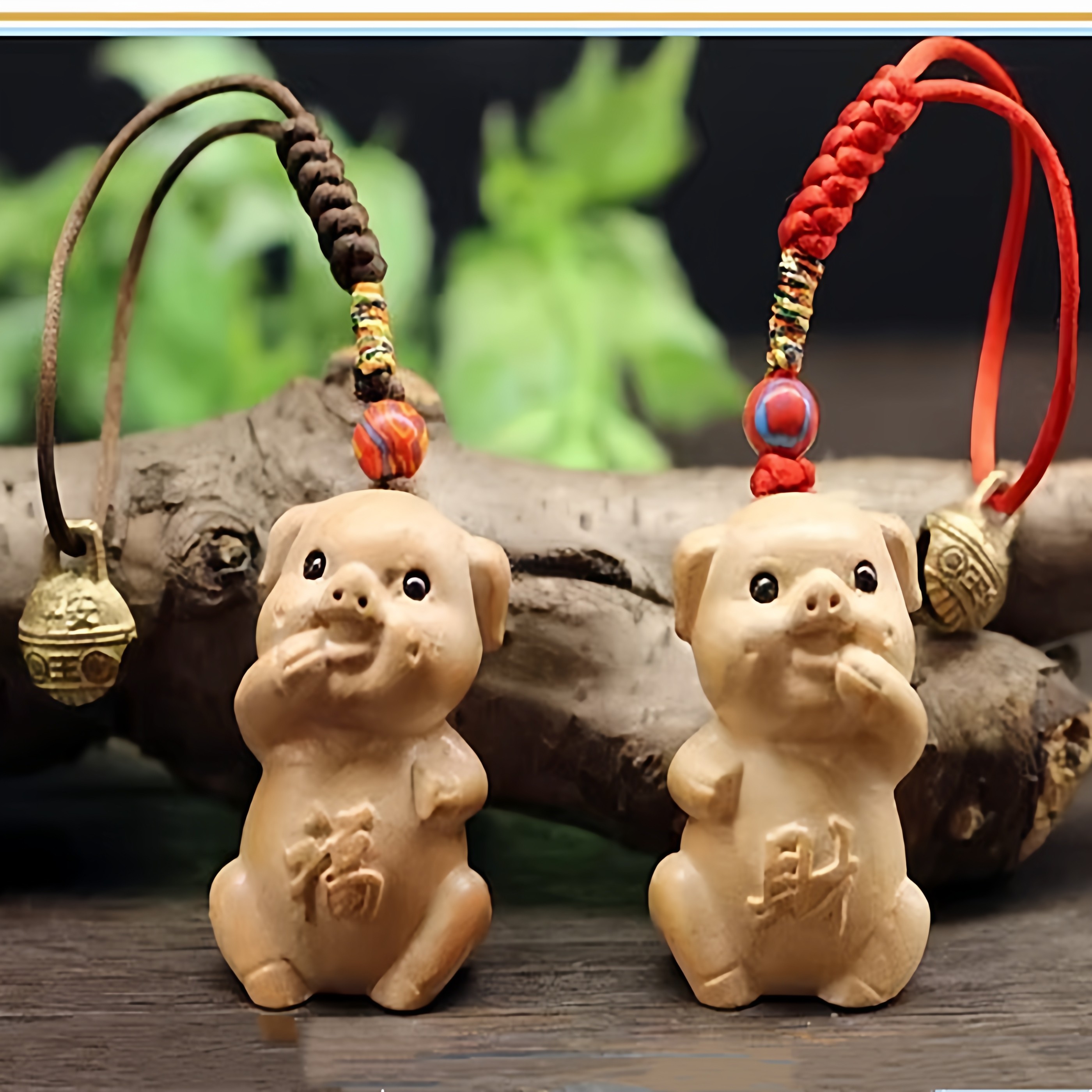 桃木福财猪手机链挂件朱砂原木小猪治愈手把件桌摆件生肖猪包挂饰,3C数码配件,手机挂件/手机链,淘宝优惠券,粉丝福利购,淘宝优惠卷