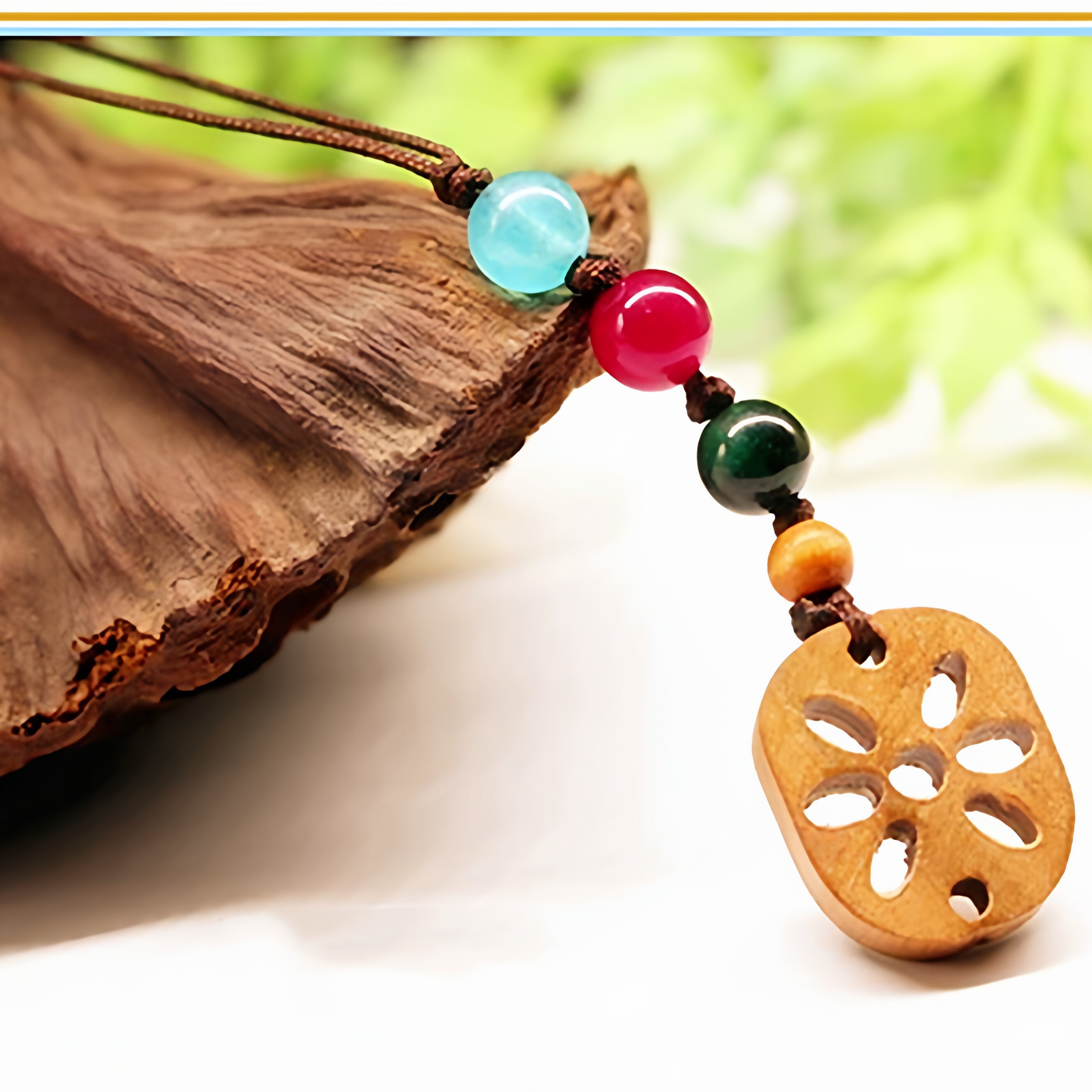 桃木路路通藕片手机链吊坠男女情缘好运包挂饰情侣对信物随身挂件