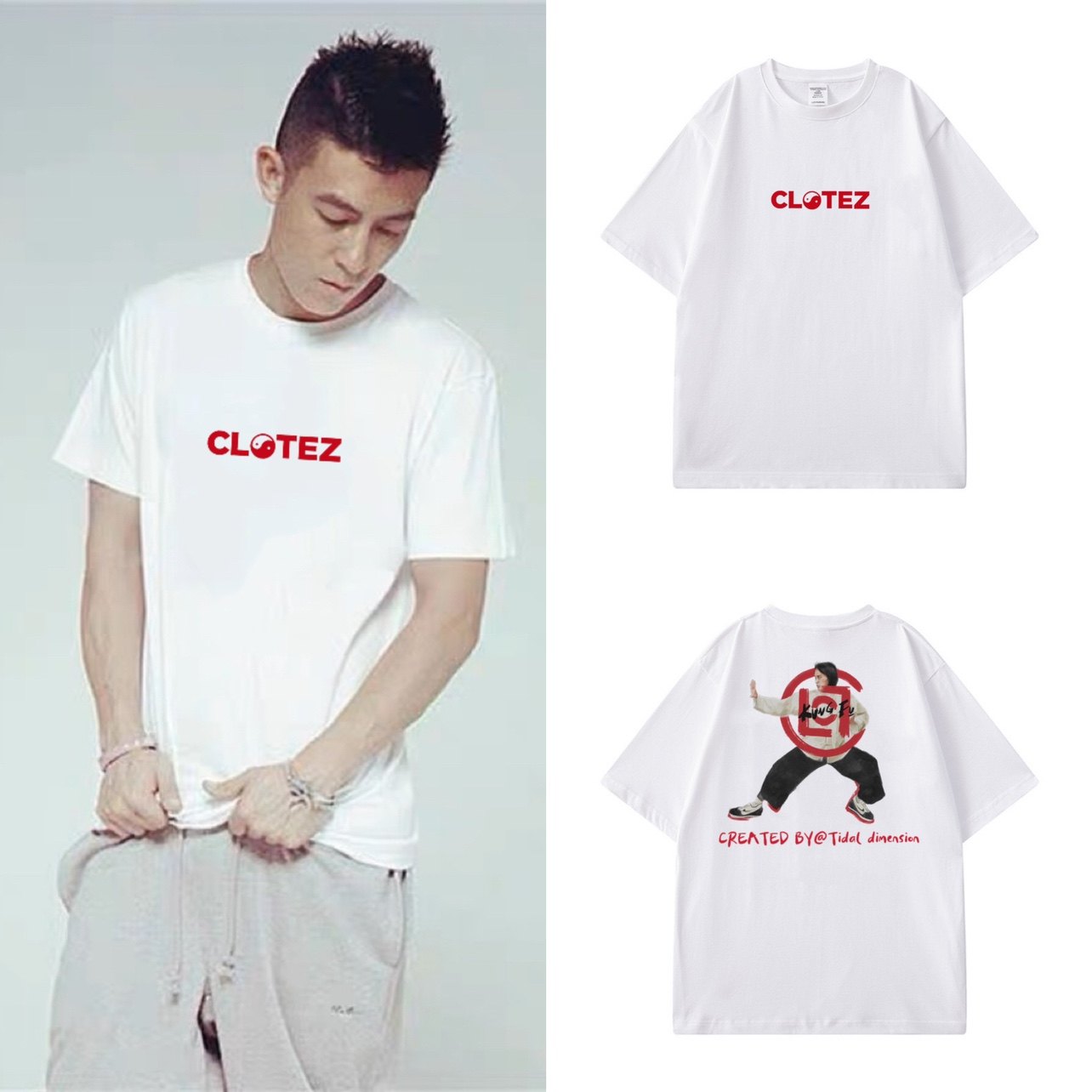 新品clot 短袖t恤男女潮牌功夫限定陈冠希潮流百搭休闲宽松夏包邮