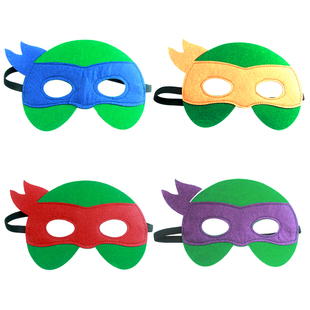 忍者神龟眼罩儿童角色扮演道具环保紫色红色黄色蓝色儿童卡通面具
