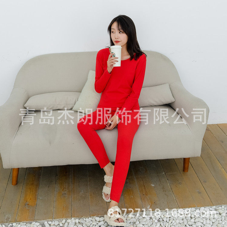 无痕德绒保暖内衣加绒加厚女士保暖套装加肥加大发热大码秋衣秋裤