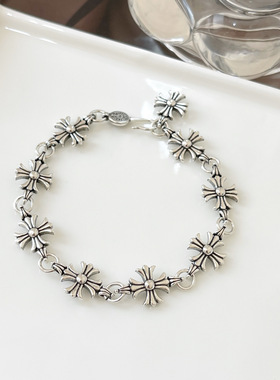 新款女小众男礼物十字架朋克手链