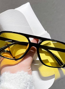 轻巧双梁方框防晒男开车女太阳镜