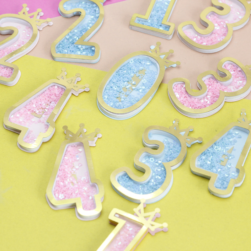 立体数字亮片过生日插卡蛋糕装饰