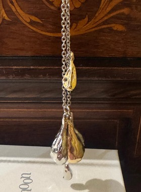 自制韩国小众品牌SINOON上新【蒜鸟蒜鸟】拼色无花果水滴吊坠项链