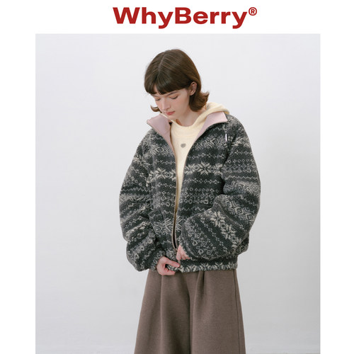 WhyBerry 25AW“小岛绪语”费尔岛双面穿外套设计感宽松保暖上衣