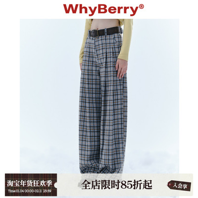 WhyBerry磨毛呢格子裤【收藏