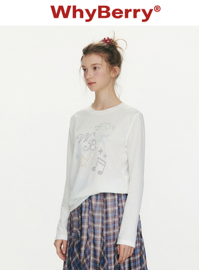 WhyBerry 26SS“莓果圆舞曲”原创印花薄款T恤2026早春新款长袖女