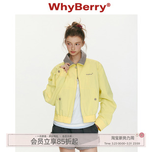 休闲短款 WhyBerry 格纹拼接棒球服韩版 青涩旋律 夹克外套 26SS