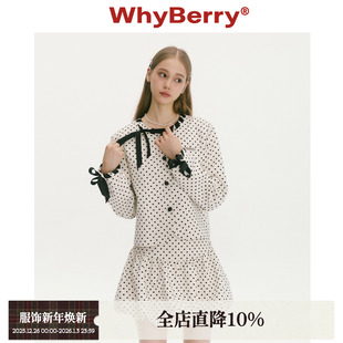 上衣波点韩系早秋外套 WhyBerry 千金风短款 小夜百合 半裙 25AW