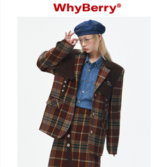【售空下架】WhyBerry 22AW“英国转校生”格纹毛呢西装外套厚初