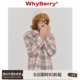 馥郁蔷薇 WhyBerry 23AW 撞色格子大衣短外套女秋冬粉灰上衣