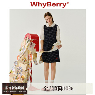 WhyBerry 25SS“牛仔甜心”波点无袖连衣裙U领少女风裙子衬衫套装