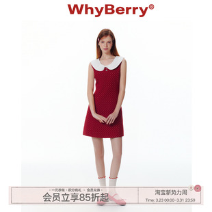 蝴蝶结连衣裙无袖 莓果芭菲 甜酷红色波点收腰裙 25SS WhyBerry
