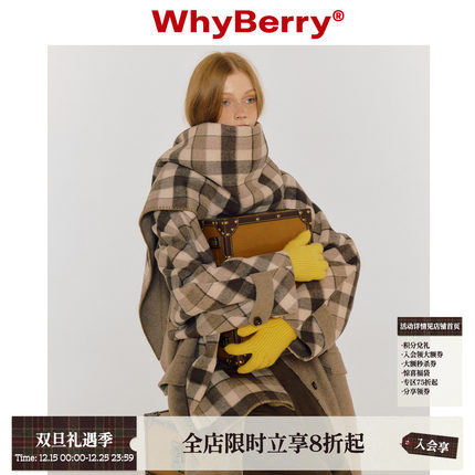 WhyBerry 23AW“榛果拿铁”格纹保暖围巾