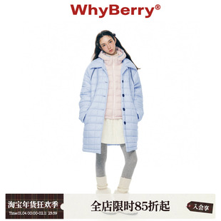 WhyBerry 25AW“轻薄暖气”菱格绗棉中长款棉服韩系温柔秋冬外套