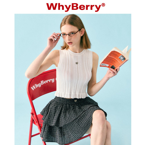 whyberry针织吊带撞色背心