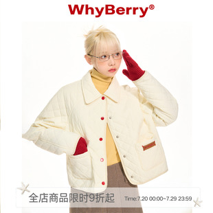 WhyBerry 薄棉內(nèi)膽夾棉外套女慵懶感復(fù)古棉服 空氣蘇打 22AW