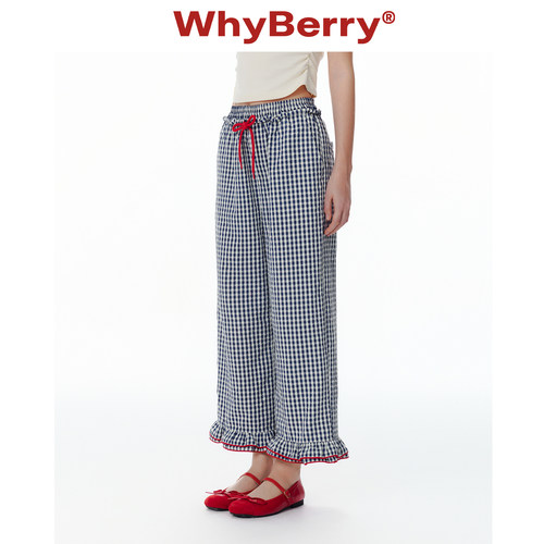 WhyBerry 25SS“小岛假日”直筒宽松休闲裤夏日九分裤