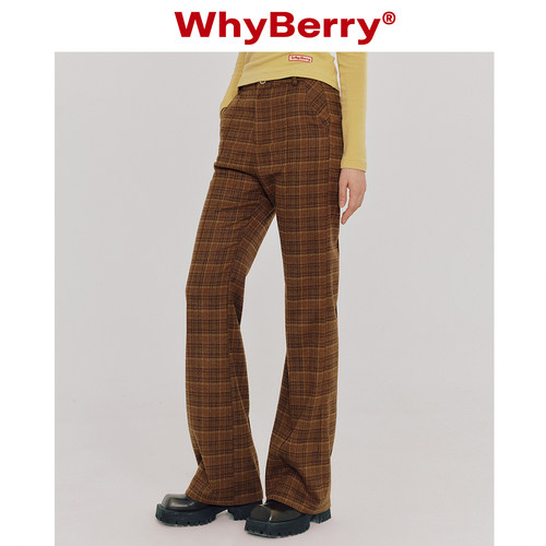 高腰修身WhyBerry长裤微喇设计