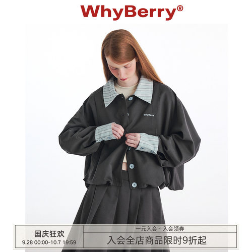 WhyBerry慵懒复古灰色外套