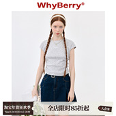 WhyBerry 碎花短上衣 蝴蝶结绣花T恤显瘦收腰短袖 24SS 风铃恋歌