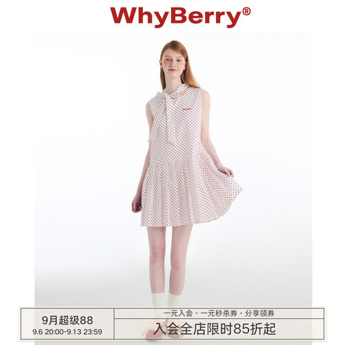 WhyBerry 24SS“波点派对”波点夏日度假连衣裙复古裙子女2026夏