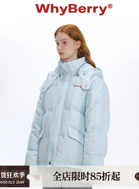 WhyBerry 24AW“珍妮糖果屋”蓬松蓝色棉服甜美面包服2024年秋冬